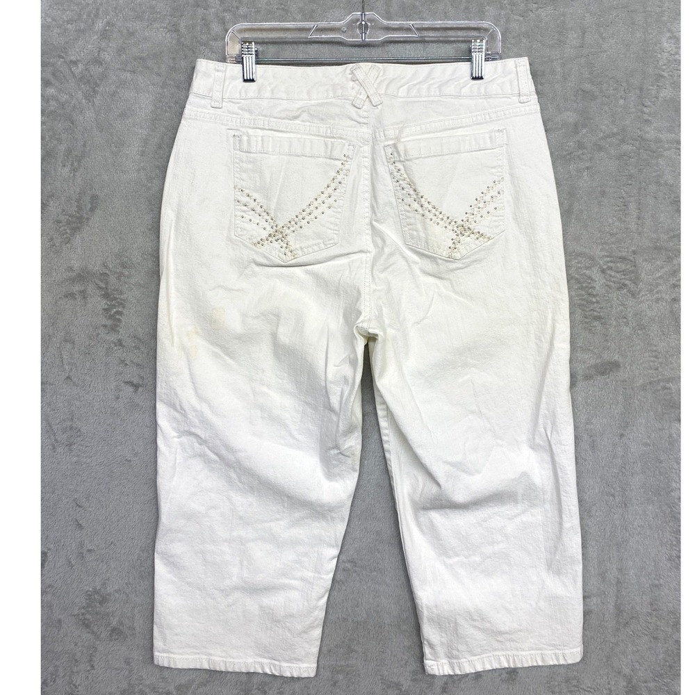 JMS Just My Size Capris White Womens 16W (34x20.5) High-Rise Stretch Cotton